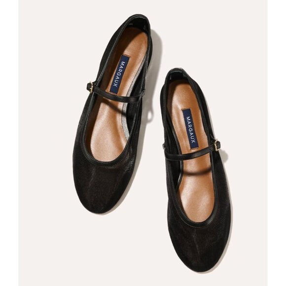 Margaux NY The Demi Jane Ballet Flats Black Mesh Size 39.5 - Picture 1 of 10
